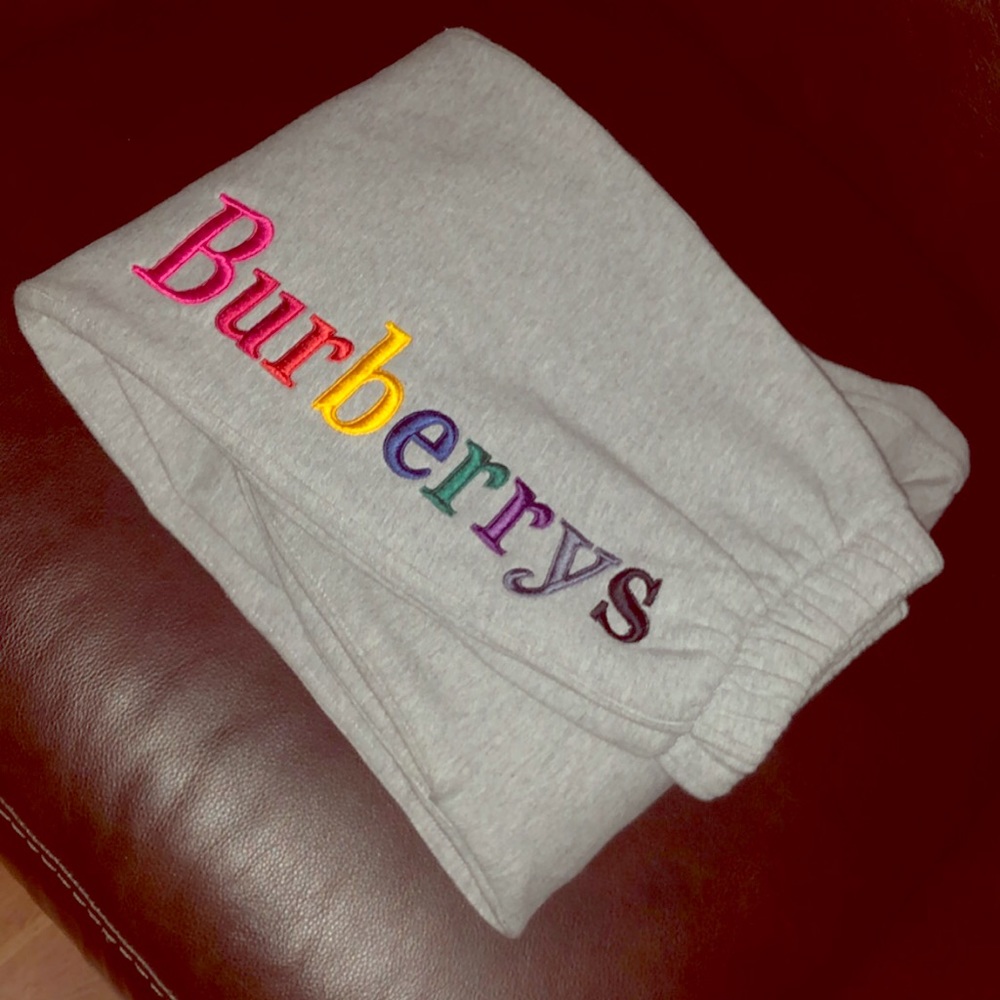 Burberry rainbow logo joggers